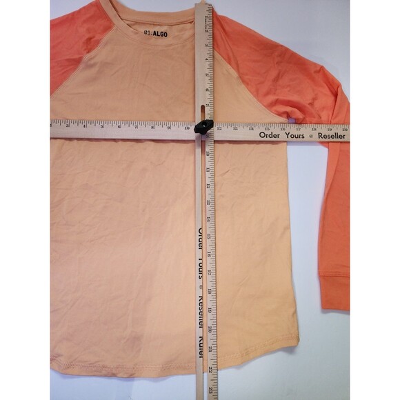 0.1 Algo Shirt Boys M (8-10) Orange Two-tone Long Sleeve Performance Tee - Picture 2 of 8